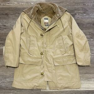 Men's Tan Parka Jacket with Sherpa Lining